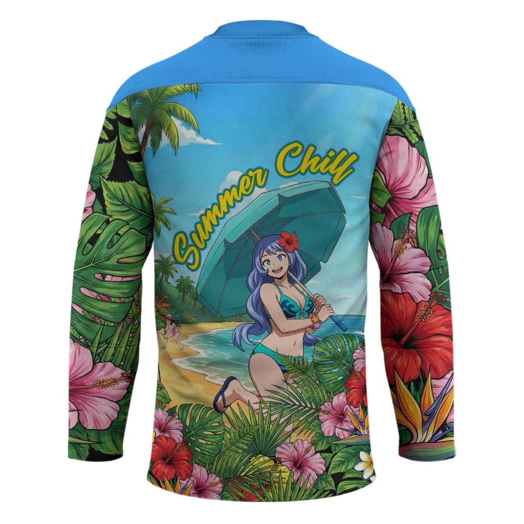 Nejire Hado Summer Chill Hockey Jersey Tropical Anime Surfside Art