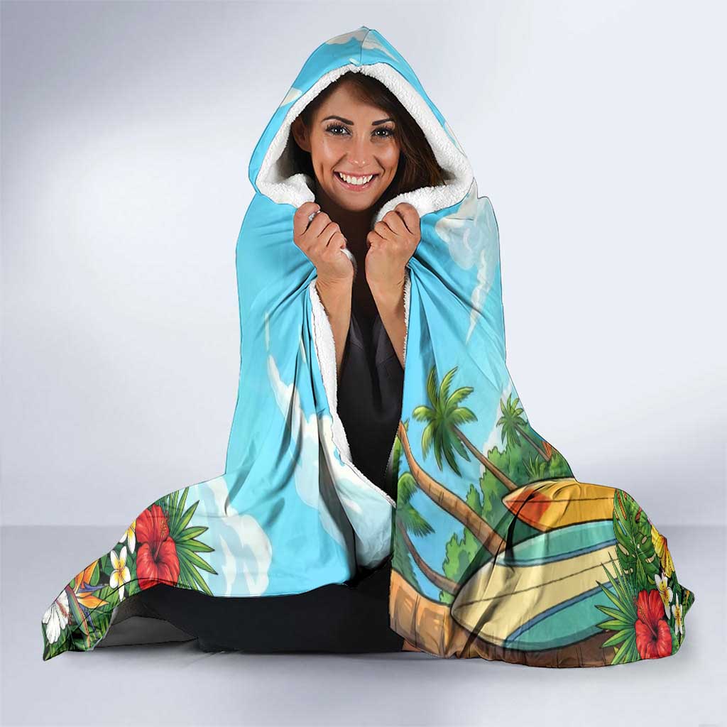 Nejire Hado Summer Chill Hooded Blanket Tropical Anime Surfside Art
