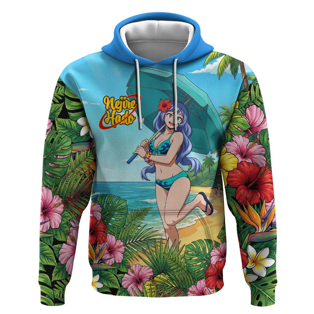 Nejire Hado Summer Chill Hoodie Tropical Anime Surfside Art
