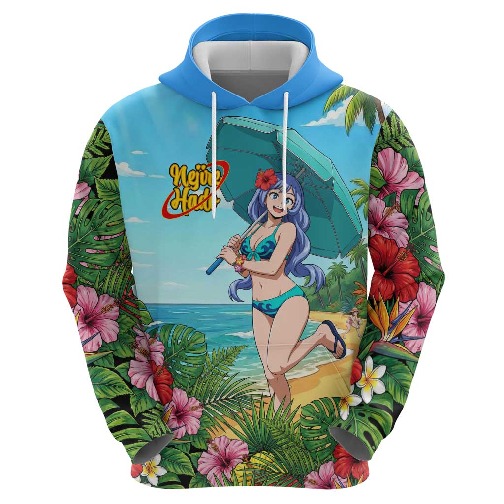 Nejire Hado Summer Chill Hoodie Tropical Anime Surfside Art