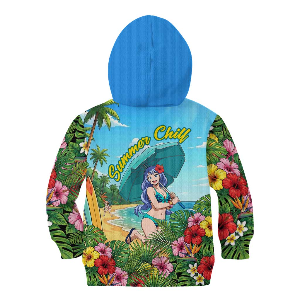 Nejire Hado Summer Chill Kid Hoodie Tropical Anime Surfside Art
