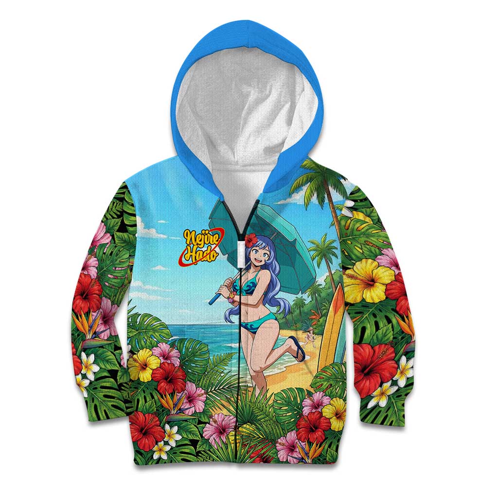 Nejire Hado Summer Chill Kid Hoodie Tropical Anime Surfside Art