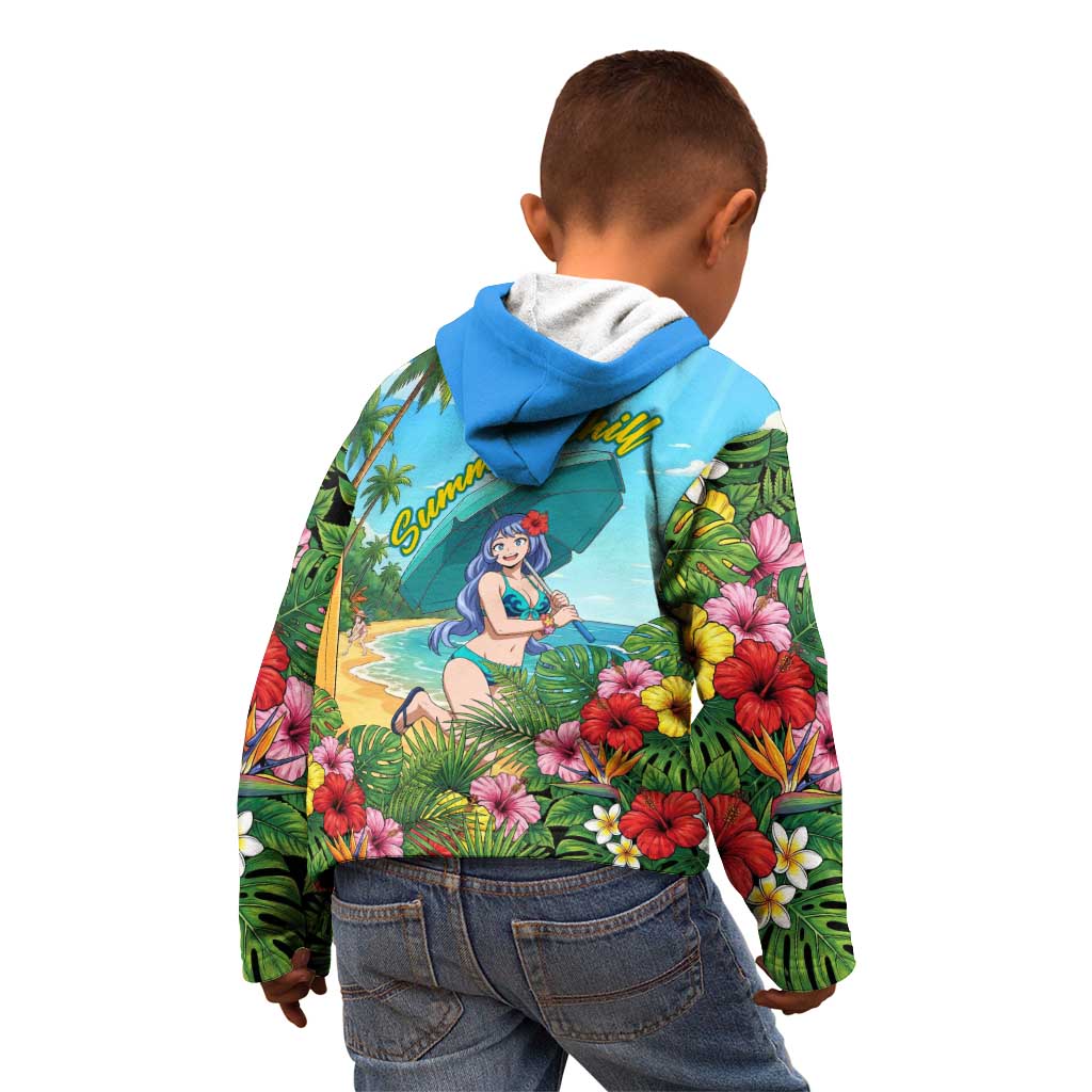 Nejire Hado Summer Chill Kid Hoodie Tropical Anime Surfside Art