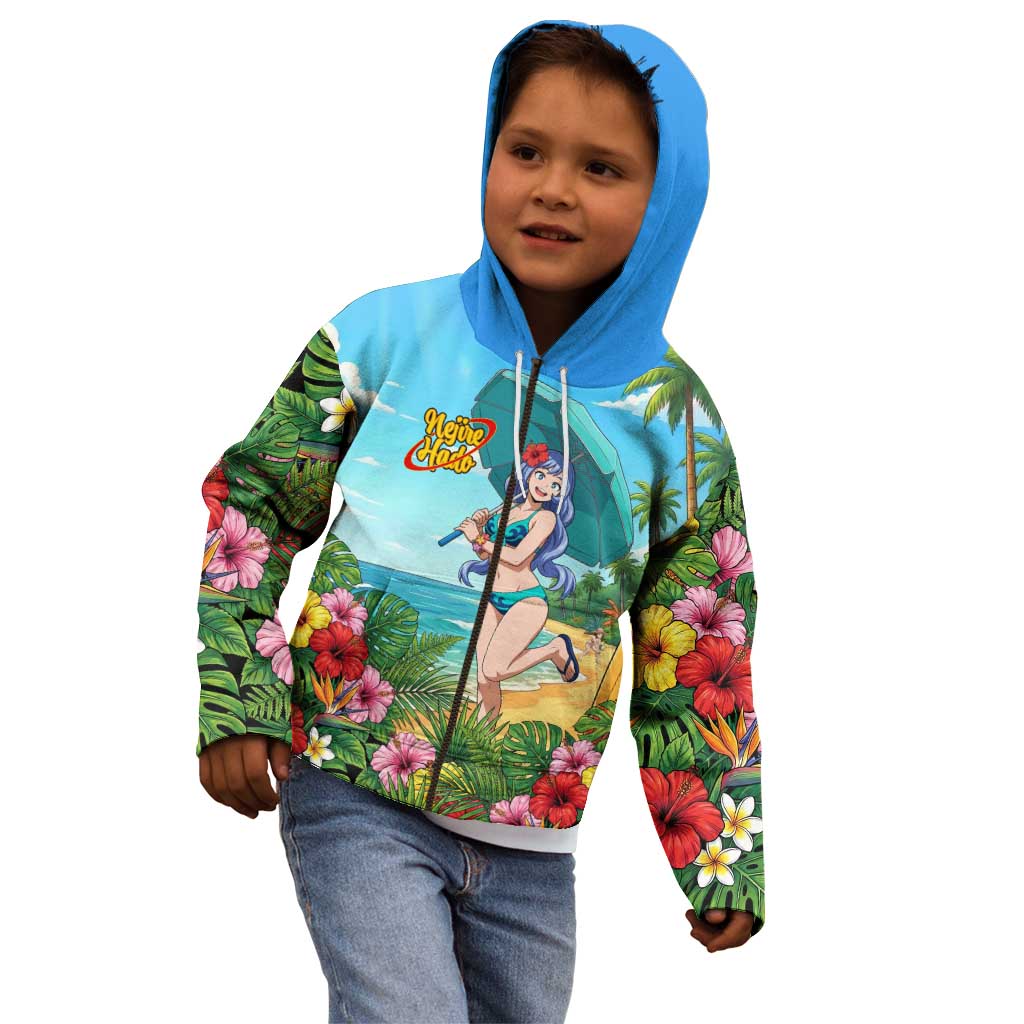 Nejire Hado Summer Chill Kid Hoodie Tropical Anime Surfside Art