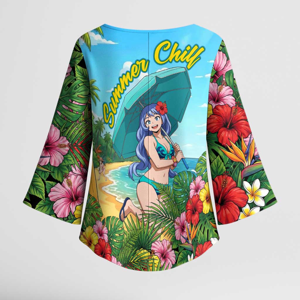 Nejire Hado Summer Chill Kimono Sleeve Blouse Tropical Anime Surfside Art