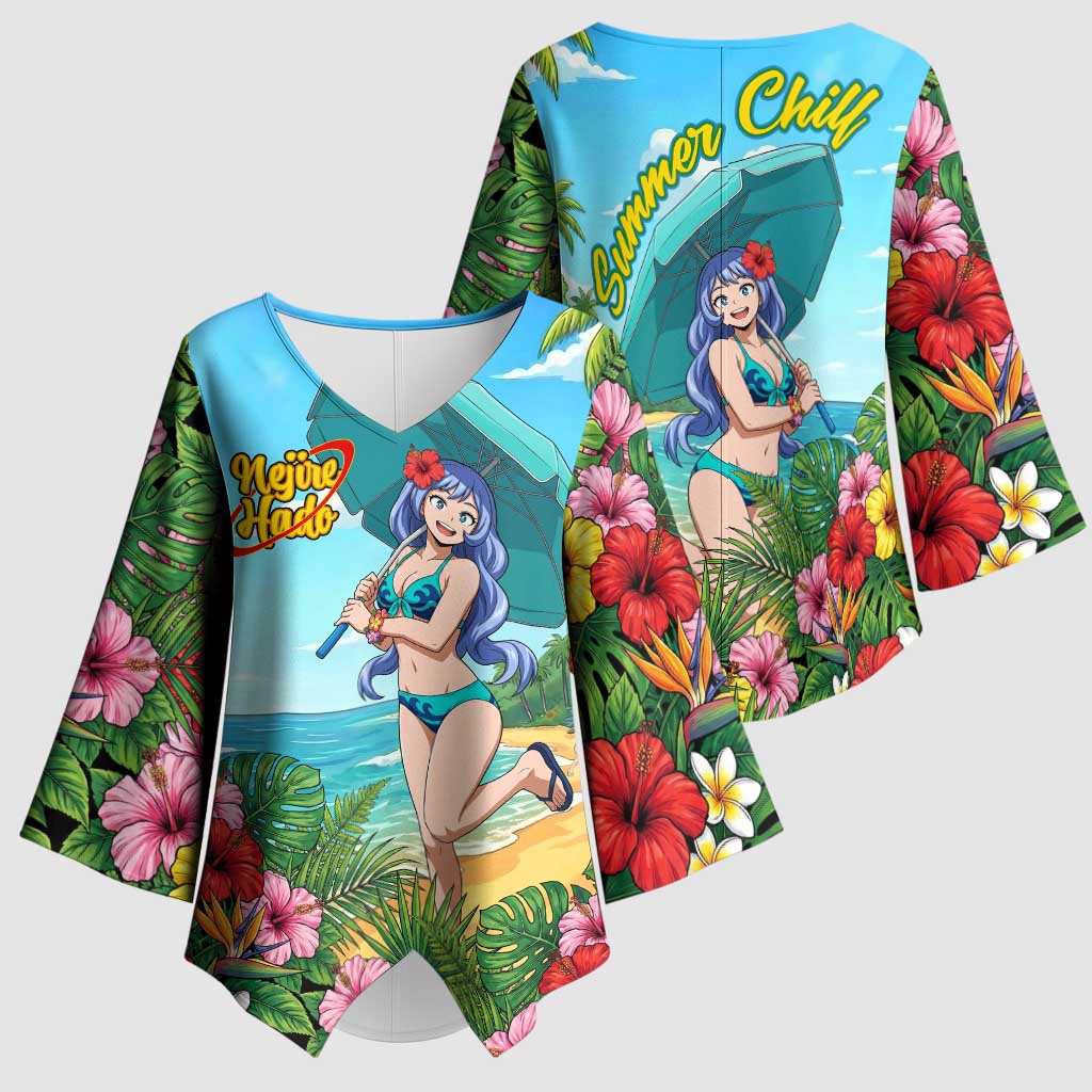 Nejire Hado Summer Chill Kimono Sleeve Blouse Tropical Anime Surfside Art