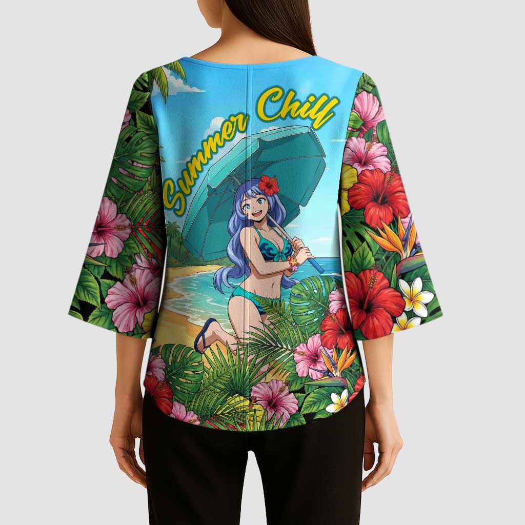 Nejire Hado Summer Chill Kimono Sleeve Blouse Tropical Anime Surfside Art