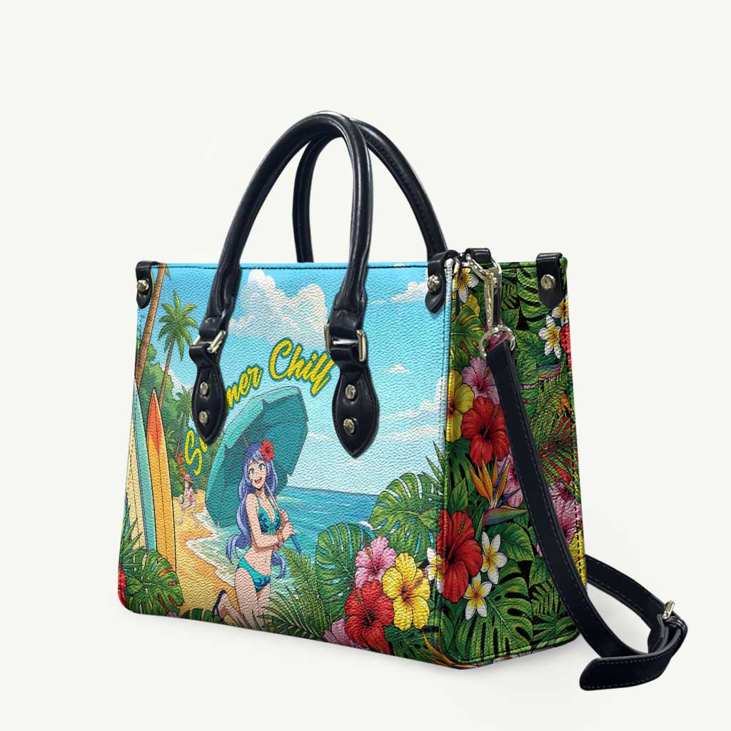 Nejire Hado Summer Chill Leather Bag Tropical Anime Surfside Art