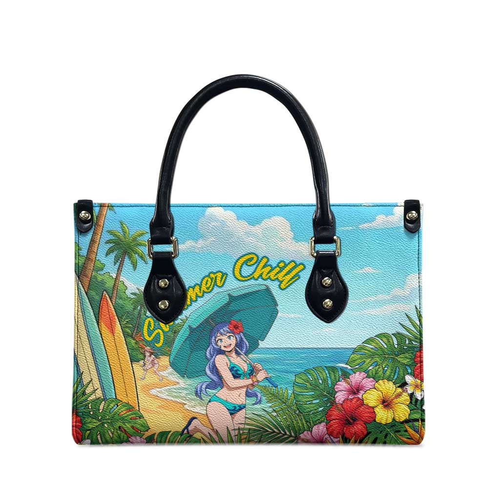 Nejire Hado Summer Chill Leather Bag Tropical Anime Surfside Art