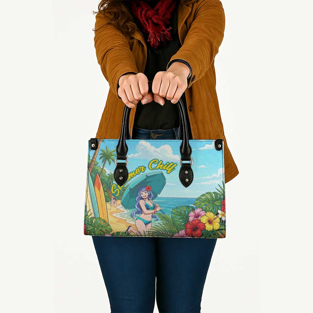 Nejire Hado Summer Chill Leather Bag Tropical Anime Surfside Art