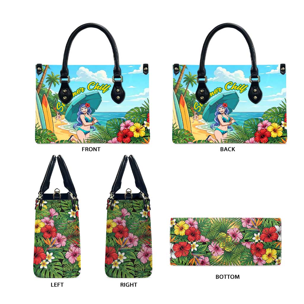 Nejire Hado Summer Chill Leather Bag Tropical Anime Surfside Art