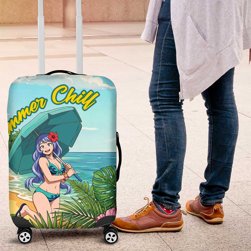 Nejire Hado Summer Chill Luggage Cover Tropical Anime Surfside Art