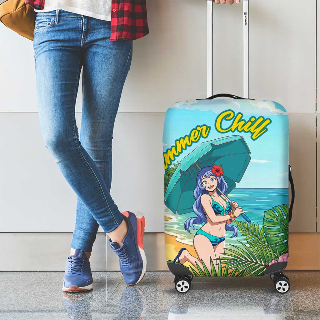 Nejire Hado Summer Chill Luggage Cover Tropical Anime Surfside Art