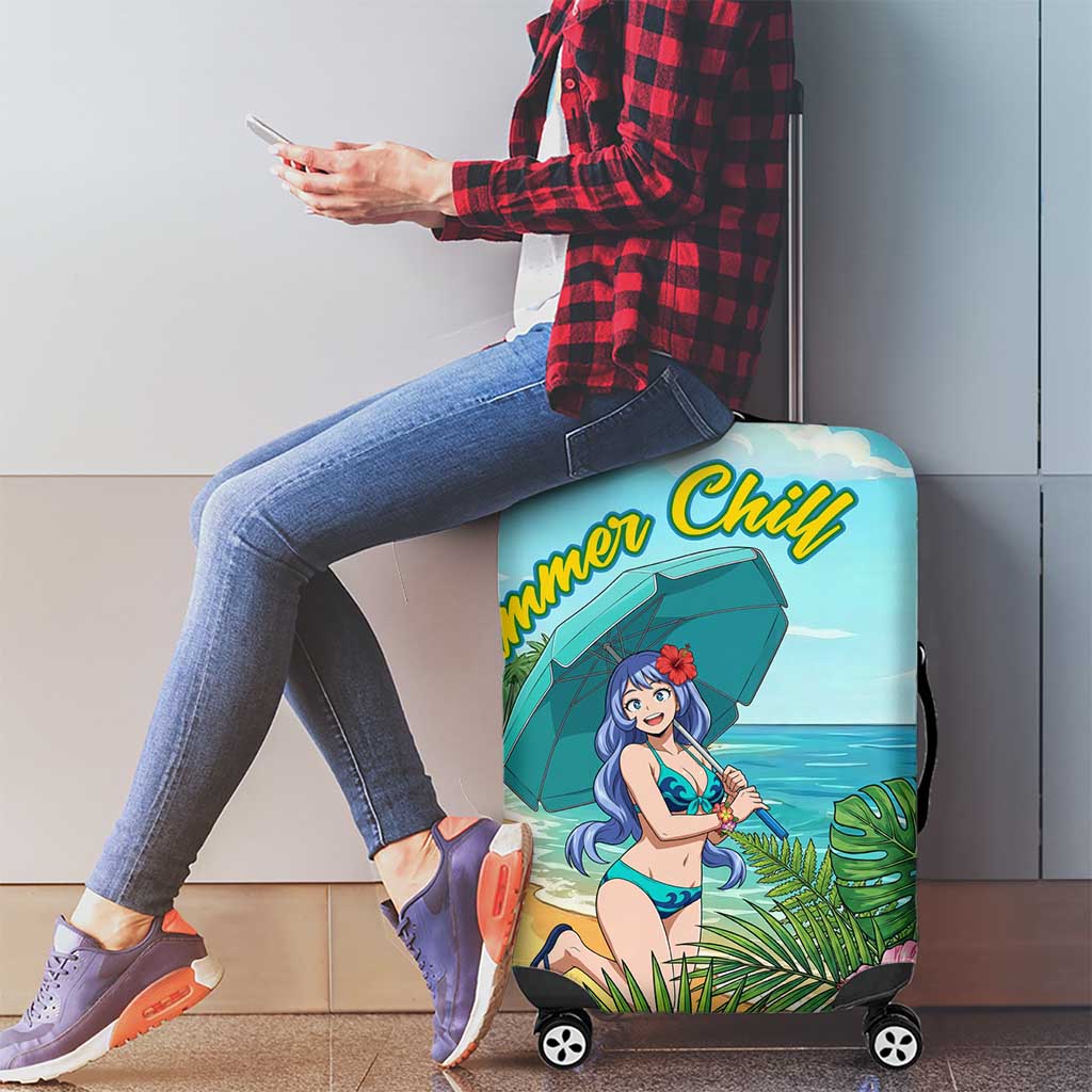 Nejire Hado Summer Chill Luggage Cover Tropical Anime Surfside Art