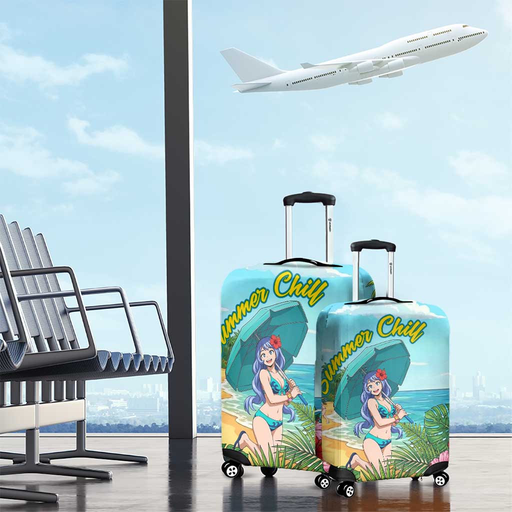Nejire Hado Summer Chill Luggage Cover Tropical Anime Surfside Art