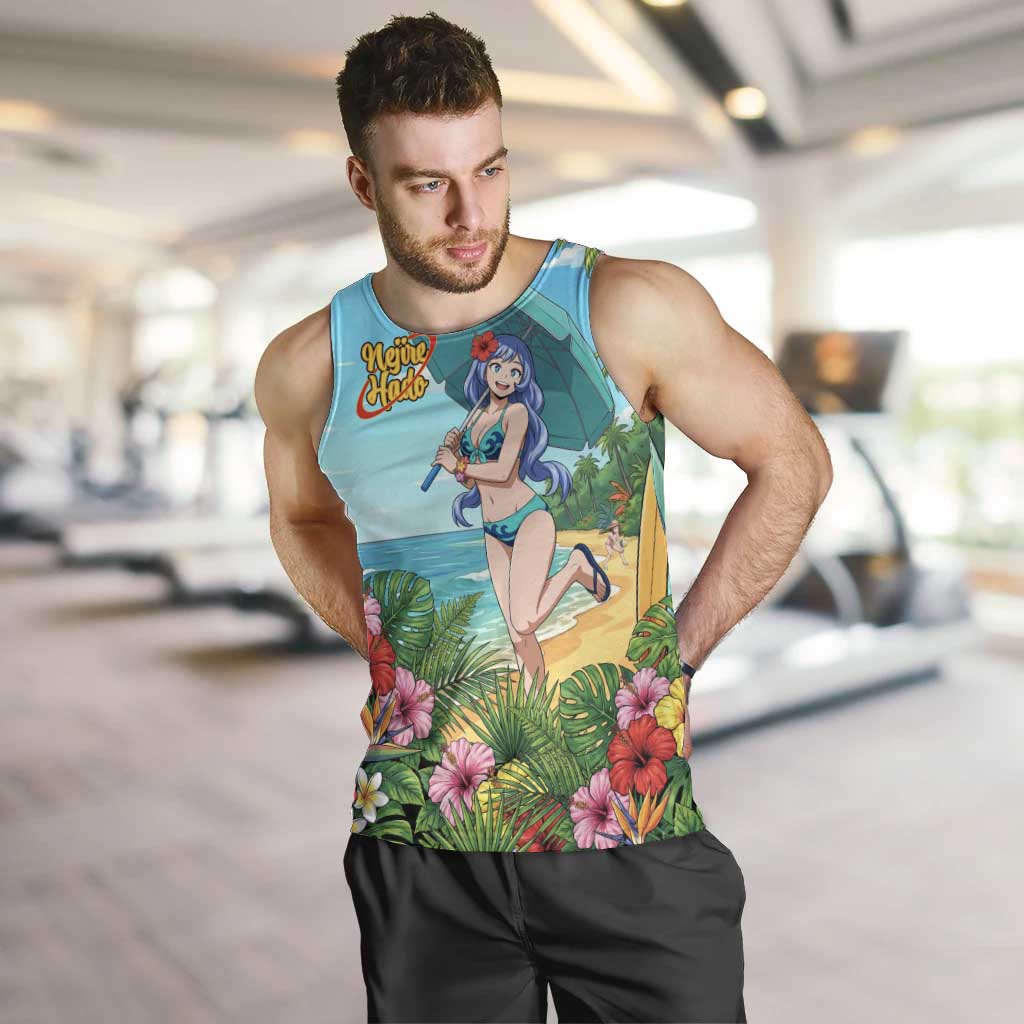 Nejire Hado Summer Chill Men Tank Top Tropical Anime Surfside Art