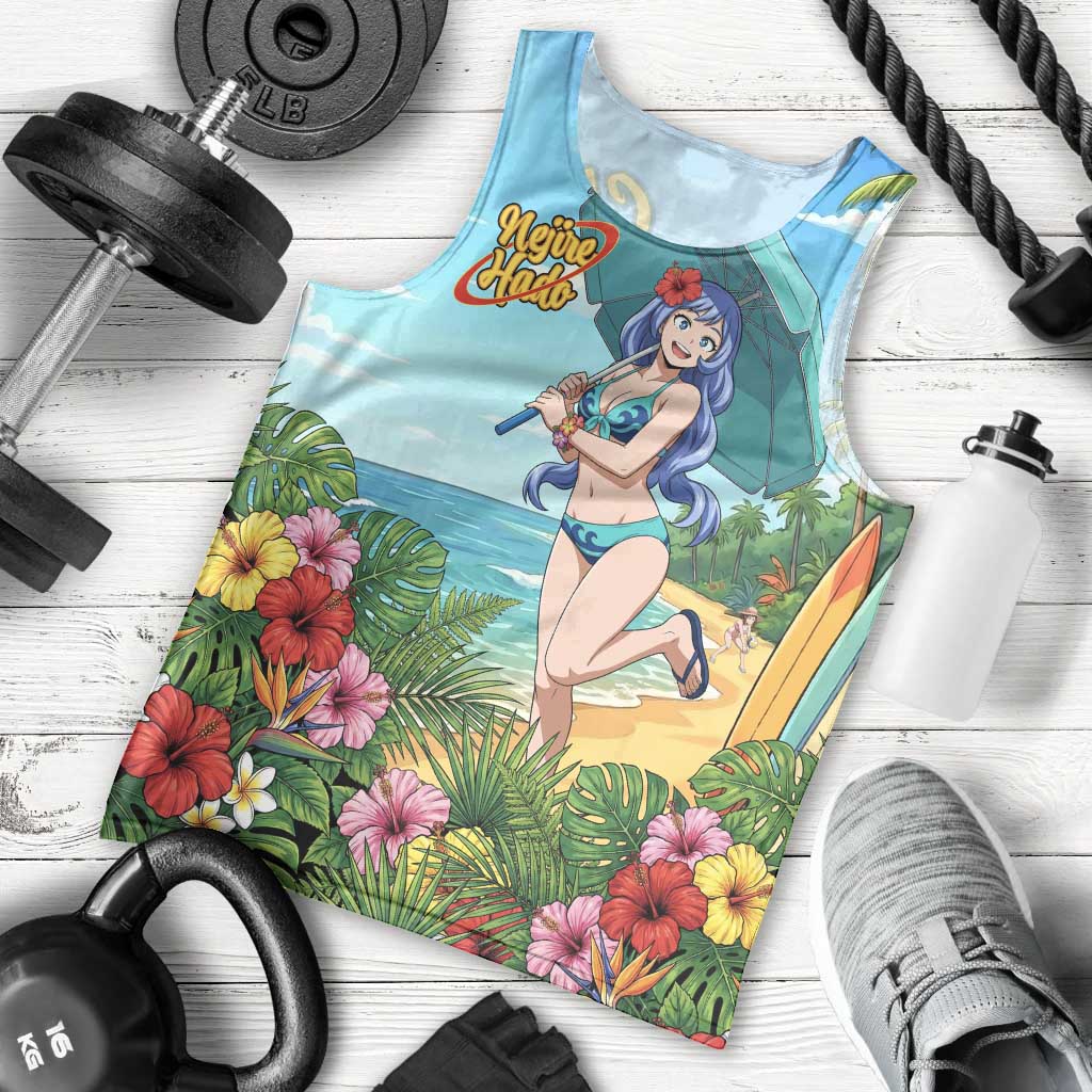 Nejire Hado Summer Chill Men Tank Top Tropical Anime Surfside Art