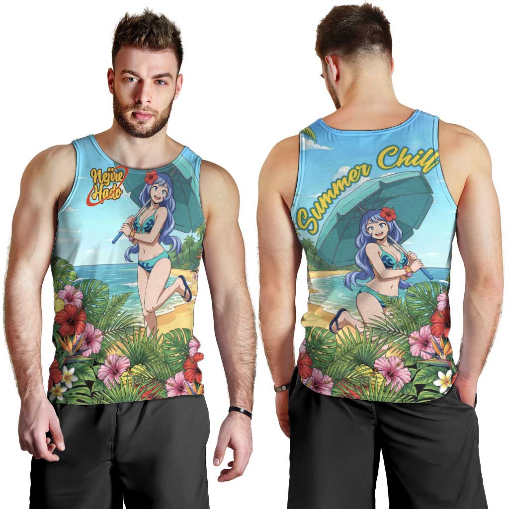 Nejire Hado Summer Chill Men Tank Top Tropical Anime Surfside Art