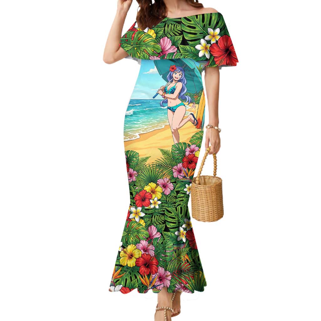 Nejire Hado Summer Chill Mermaid Dress Tropical Anime Surfside Art