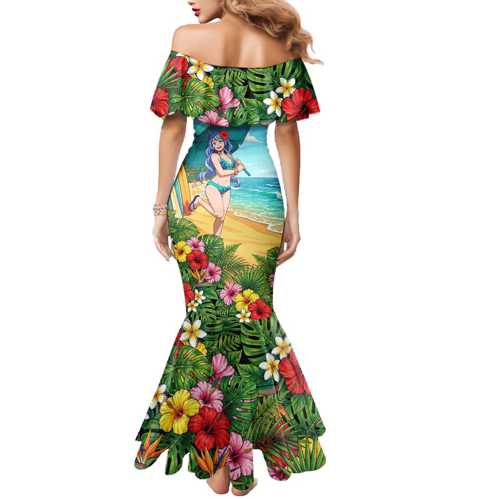 Nejire Hado Summer Chill Mermaid Dress Tropical Anime Surfside Art