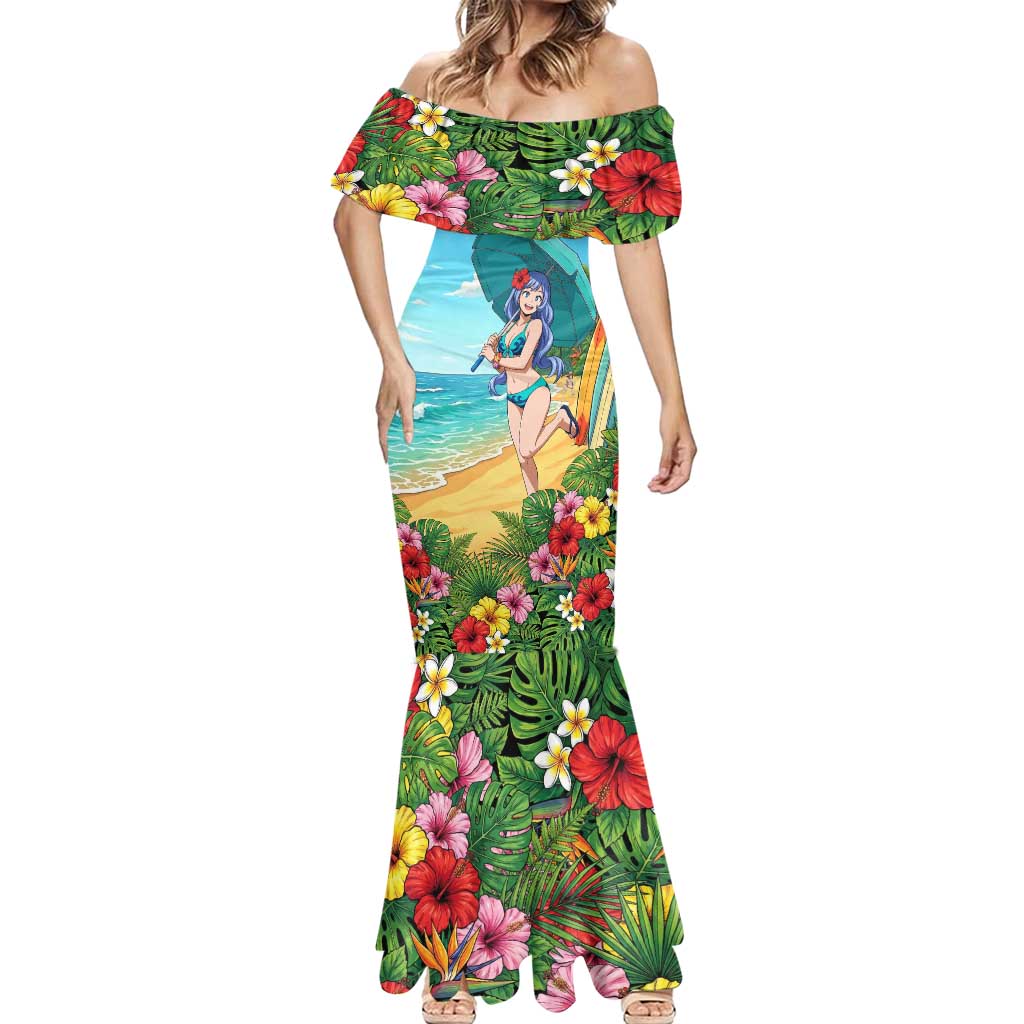Nejire Hado Summer Chill Mermaid Dress Tropical Anime Surfside Art