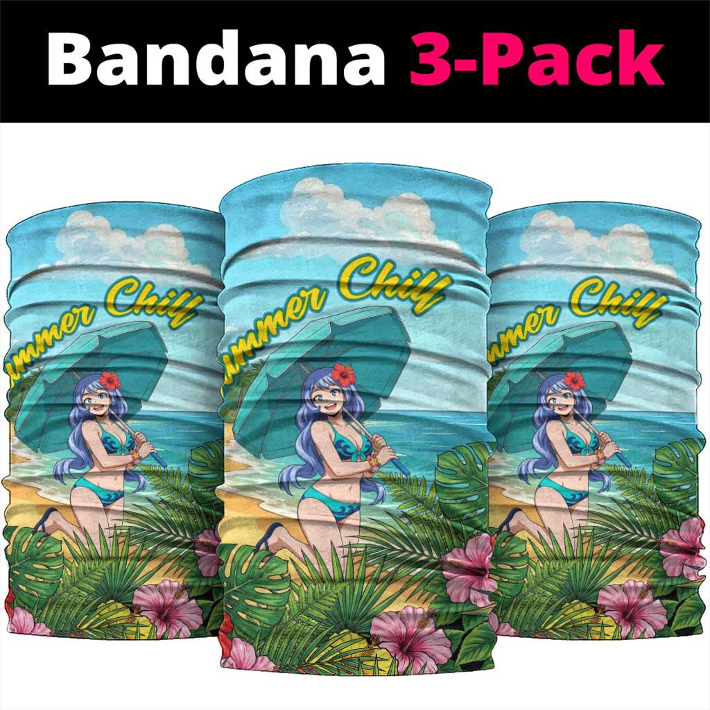 Nejire Hado Summer Chill Neck Gaiter Tropical Anime Surfside Art