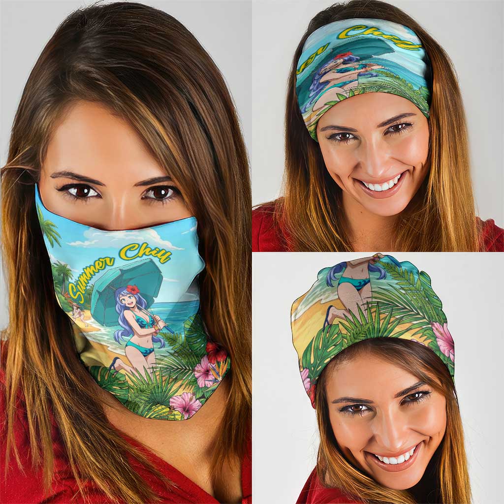 Nejire Hado Summer Chill Neck Gaiter Tropical Anime Surfside Art