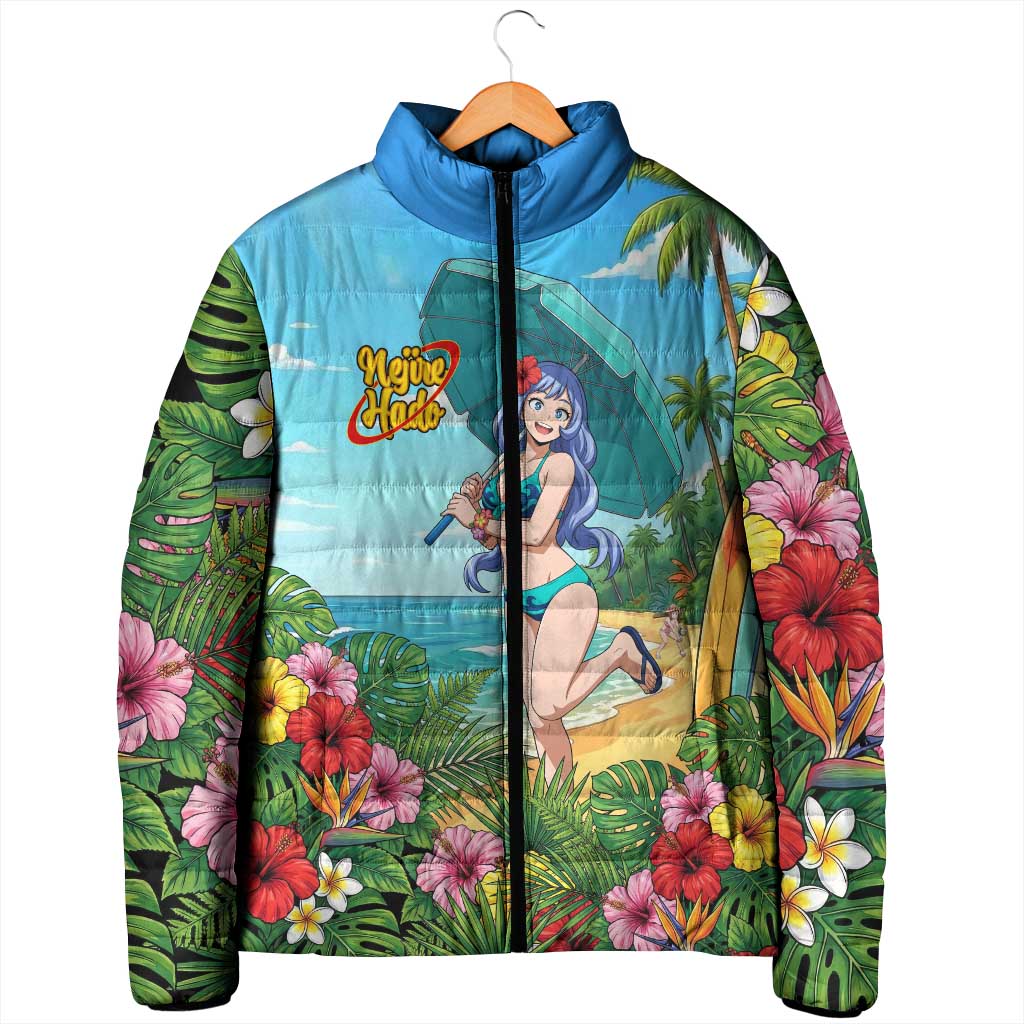 Nejire Hado Summer Chill Padded Jacket Tropical Anime Surfside Art