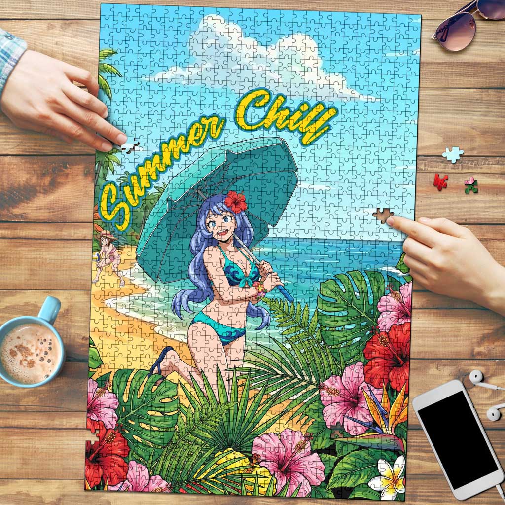 Nejire Hado Summer Chill Puzzle Tropical Anime Surfside Art