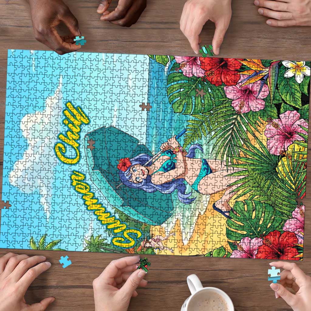Nejire Hado Summer Chill Puzzle Tropical Anime Surfside Art