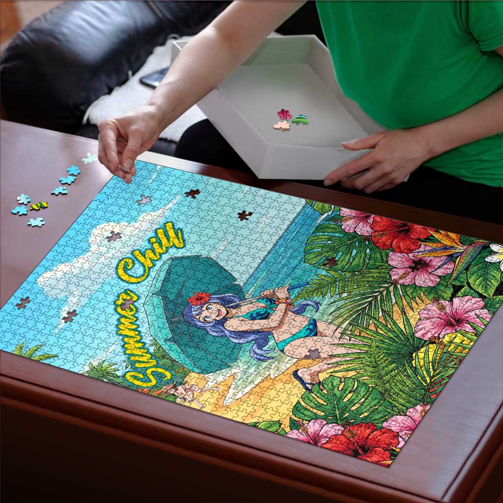 Nejire Hado Summer Chill Puzzle Tropical Anime Surfside Art