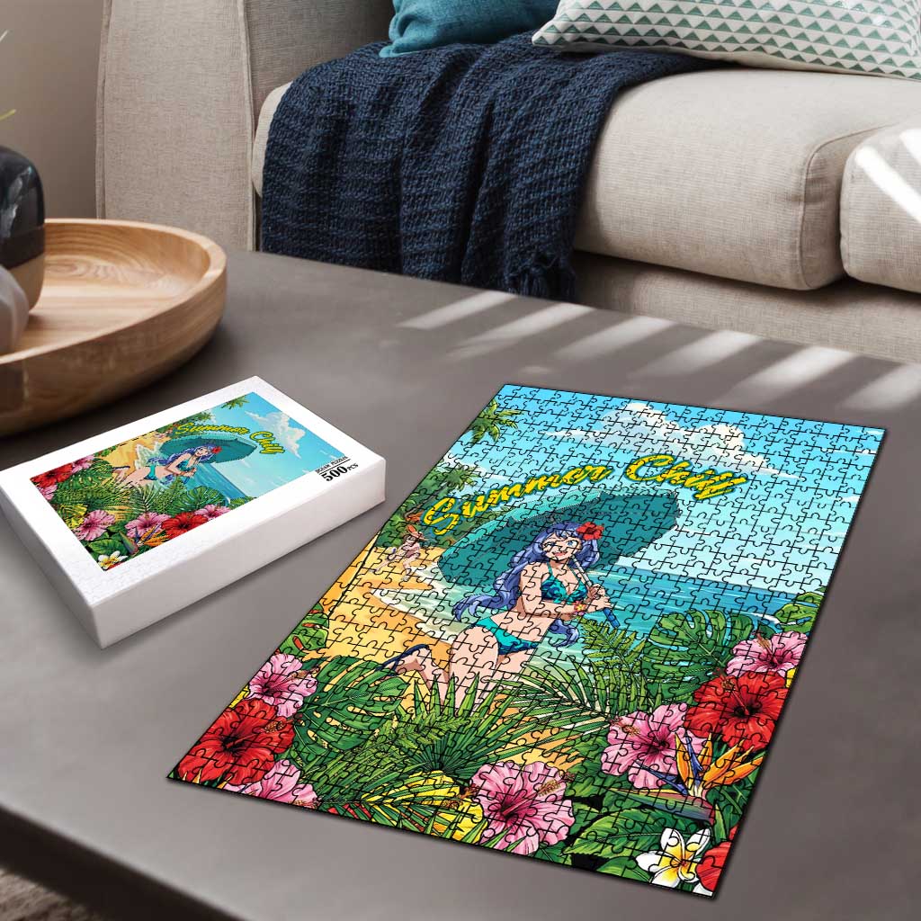 Nejire Hado Summer Chill Puzzle Tropical Anime Surfside Art