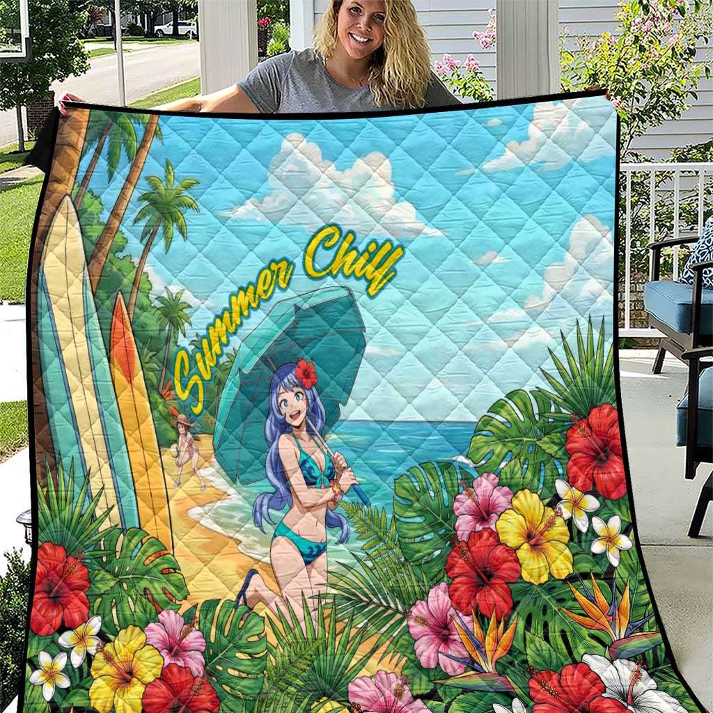 Nejire Hado Summer Chill Quilt Tropical Anime Surfside Art