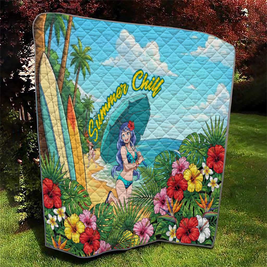 Nejire Hado Summer Chill Quilt Tropical Anime Surfside Art