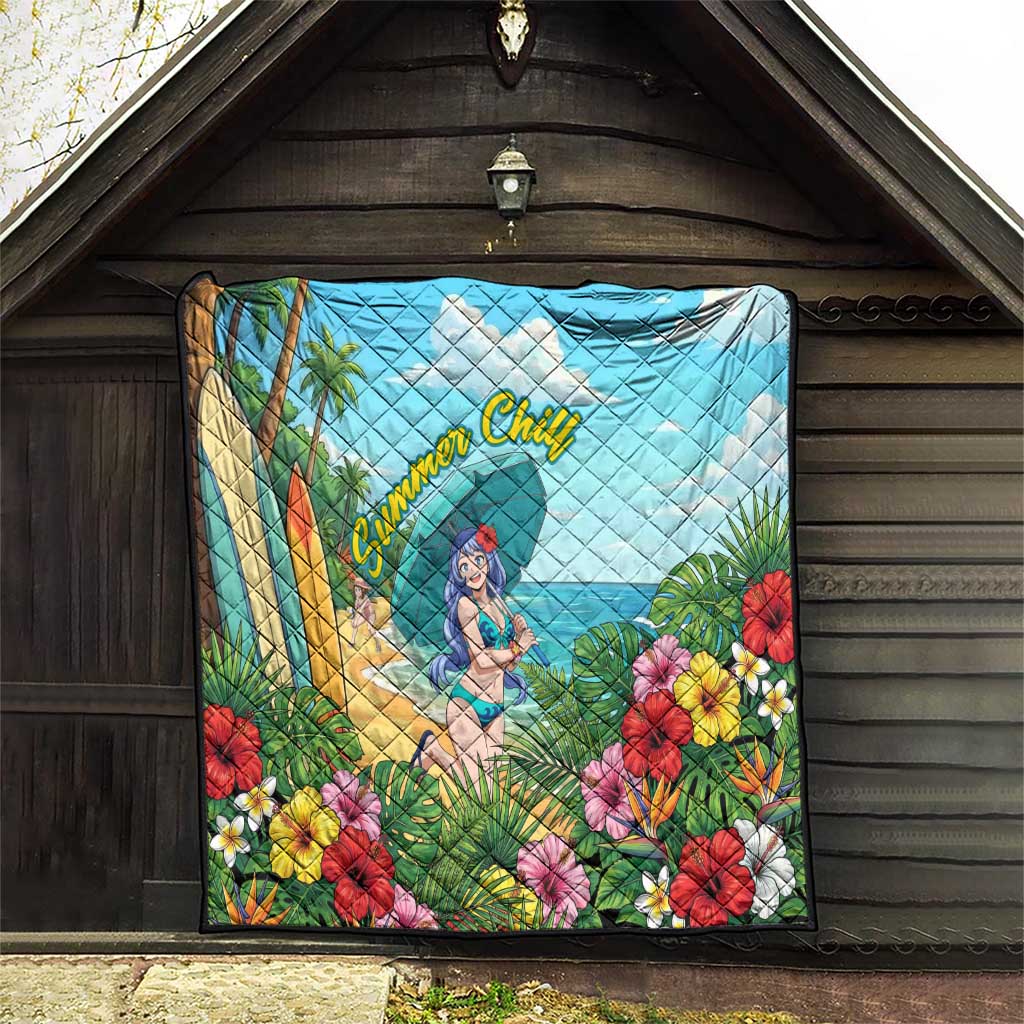 Nejire Hado Summer Chill Quilt Tropical Anime Surfside Art