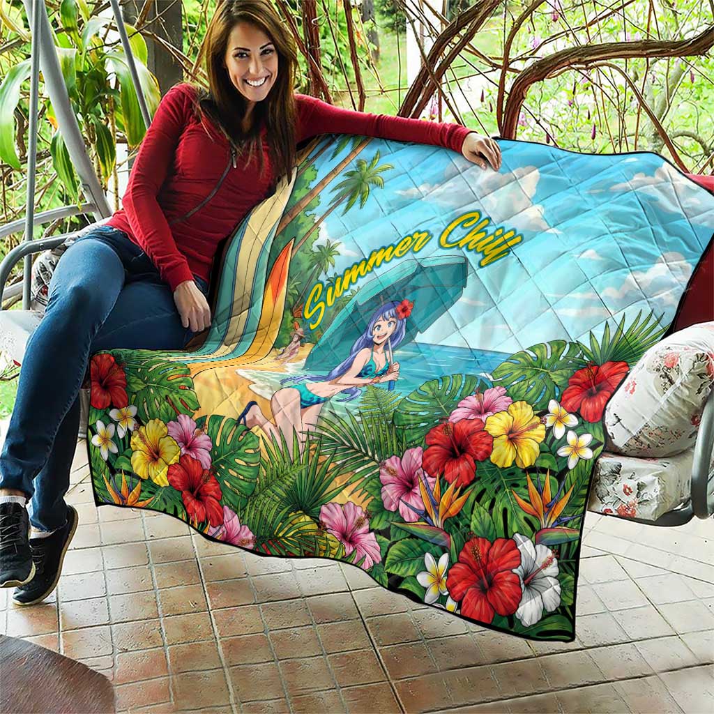 Nejire Hado Summer Chill Quilt Tropical Anime Surfside Art