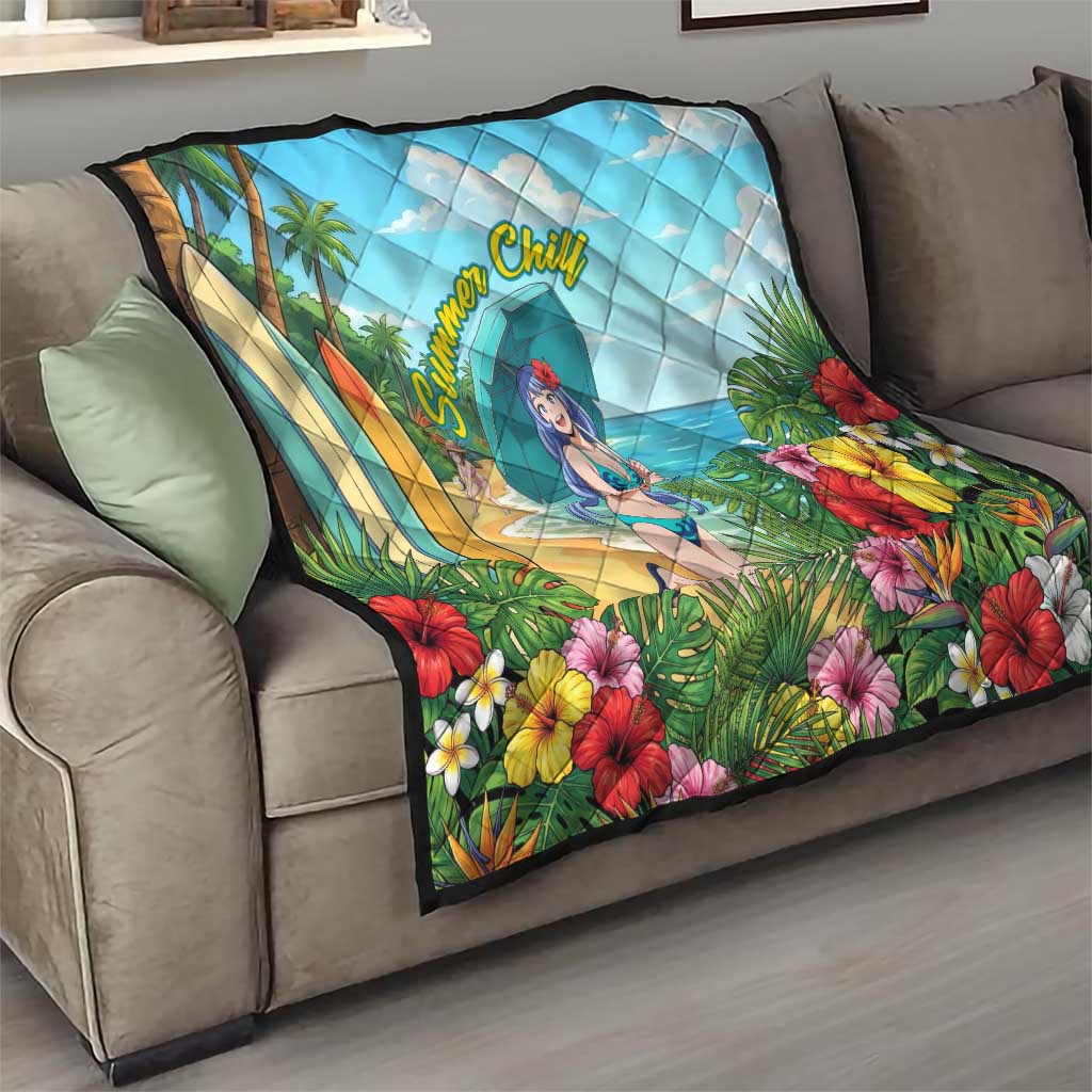 Nejire Hado Summer Chill Quilt Tropical Anime Surfside Art