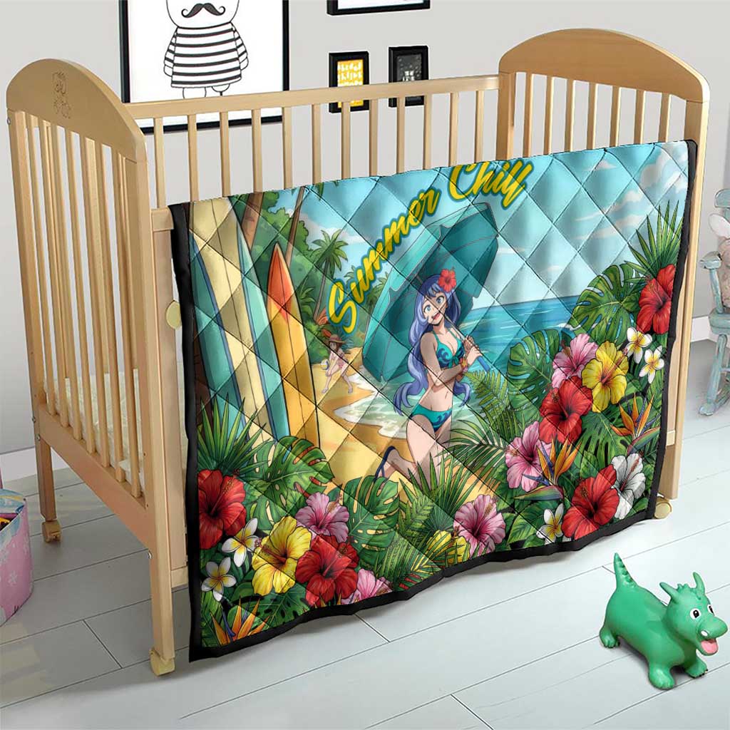 Nejire Hado Summer Chill Quilt Tropical Anime Surfside Art