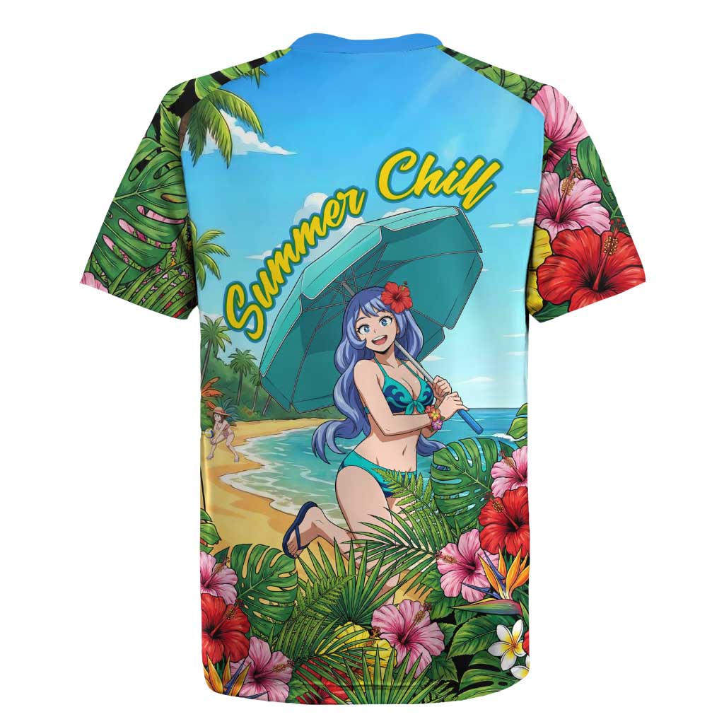 Nejire Hado Summer Chill Rugby Jersey Tropical Anime Surfside Art