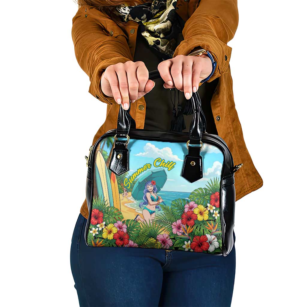 Nejire Hado Summer Chill Shoulder Handbag Tropical Anime Surfside Art