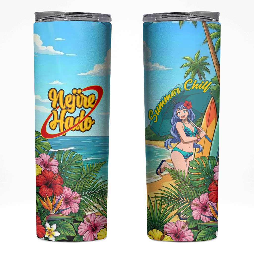 Nejire Hado Summer Chill Skinny Tumbler Tropical Anime Surfside Art