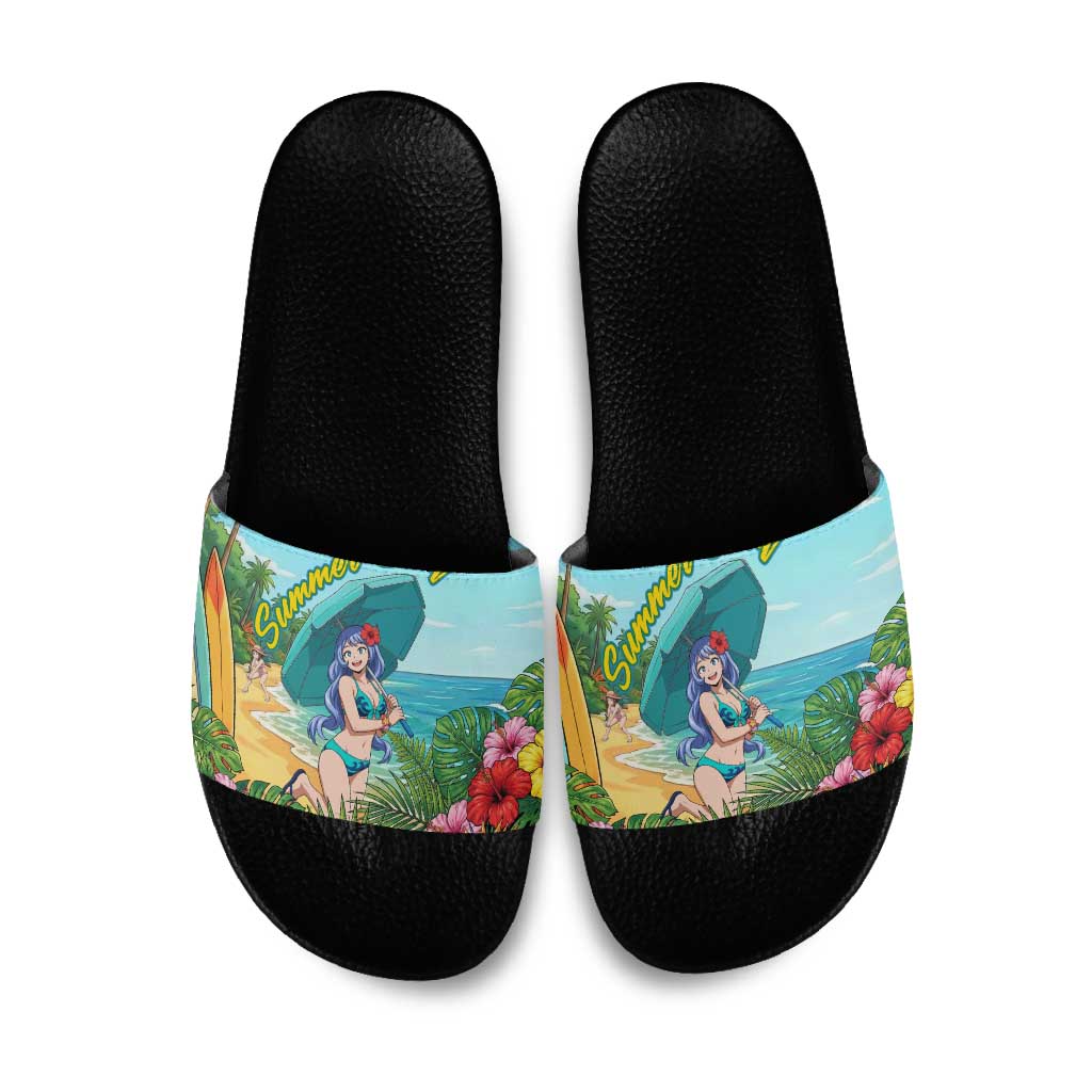 Nejire Hado Summer Chill Slide Sandals Tropical Anime Surfside Art