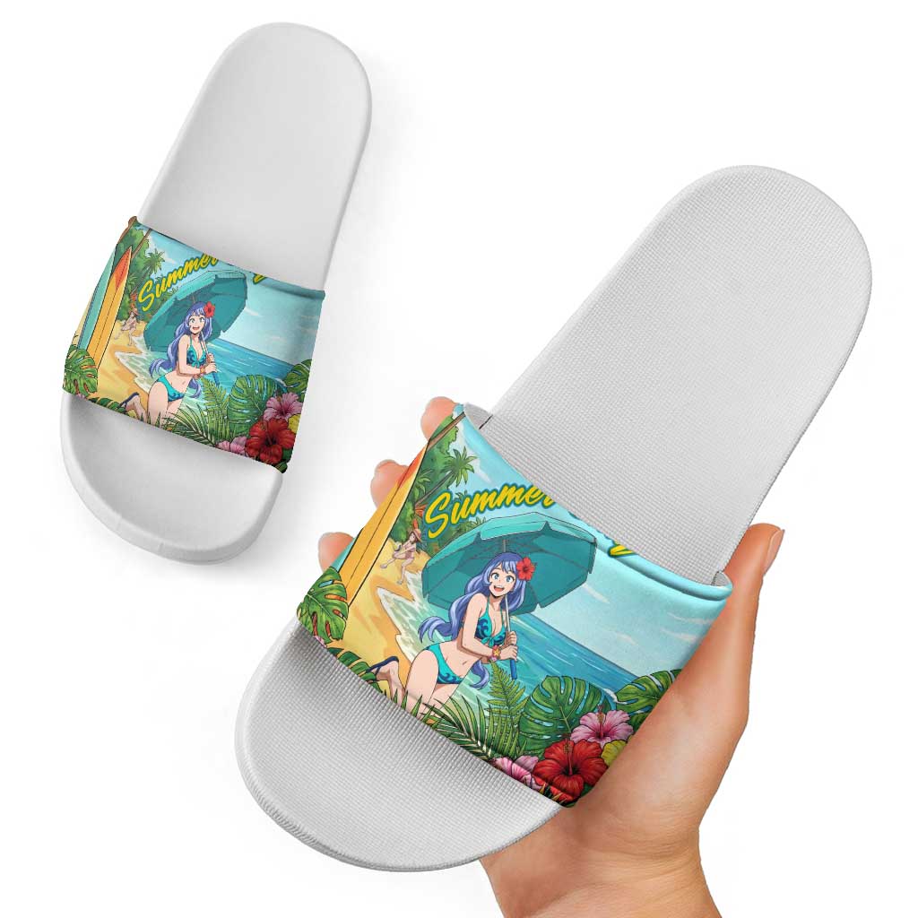 Nejire Hado Summer Chill Slide Sandals Tropical Anime Surfside Art