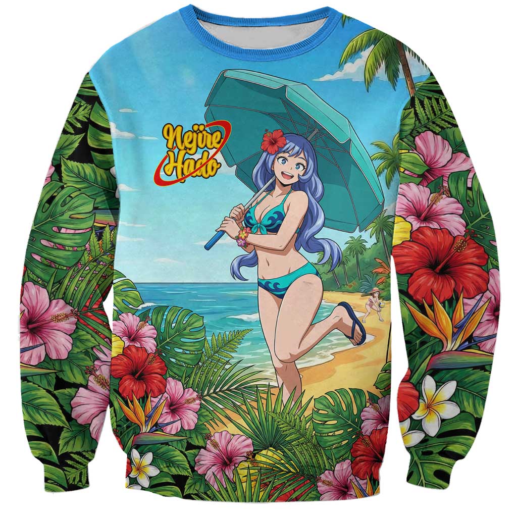 Nejire Hado Summer Chill Sweatshirt Tropical Anime Surfside Art