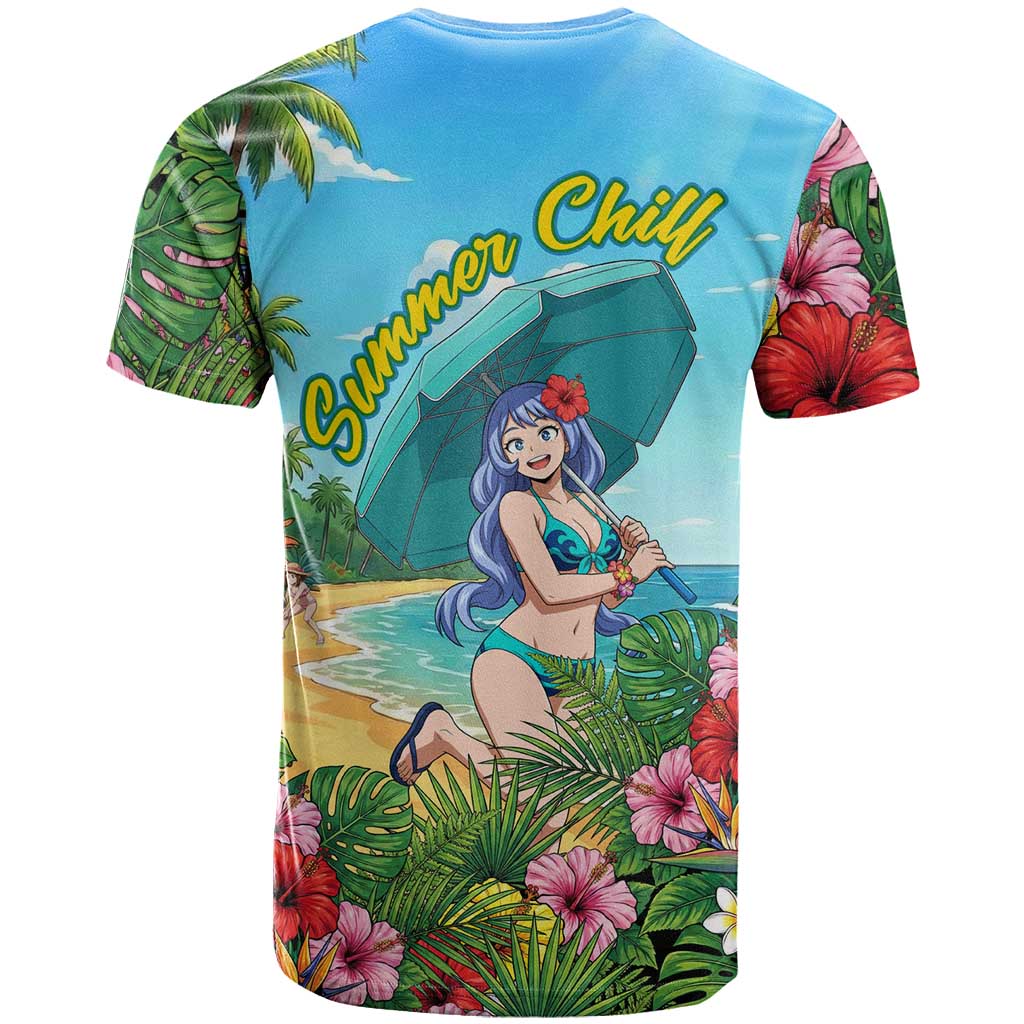 Nejire Hado Summer Chill T Shirt Tropical Anime Surfside Art