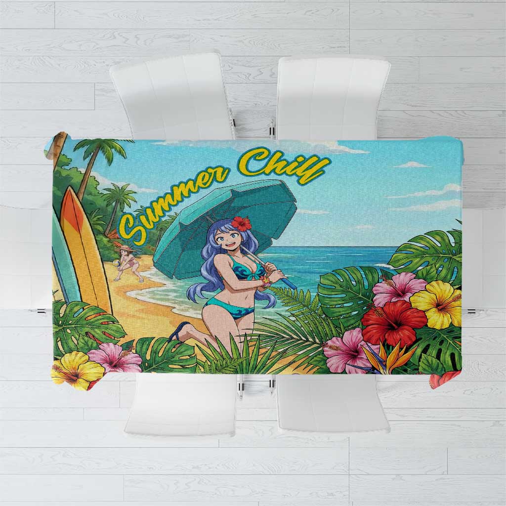 Nejire Hado Summer Chill Tablecloth Tropical Anime Surfside Art