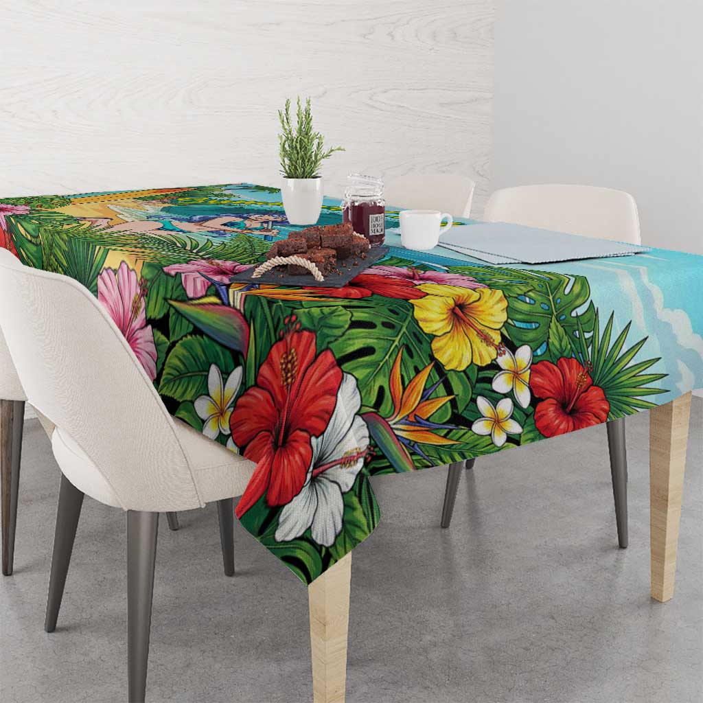 Nejire Hado Summer Chill Tablecloth Tropical Anime Surfside Art