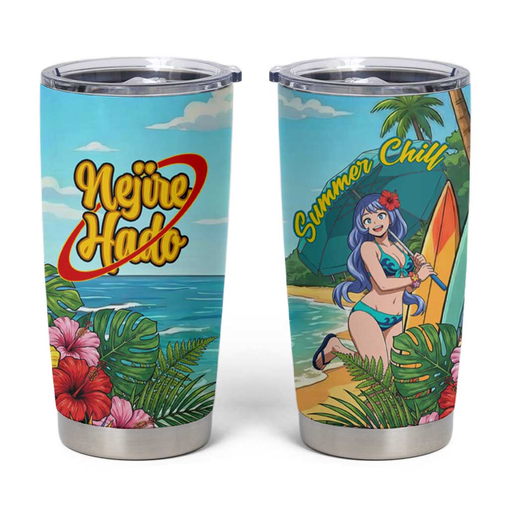 Nejire Hado Summer Chill Tumbler Cup Tropical Anime Surfside Art