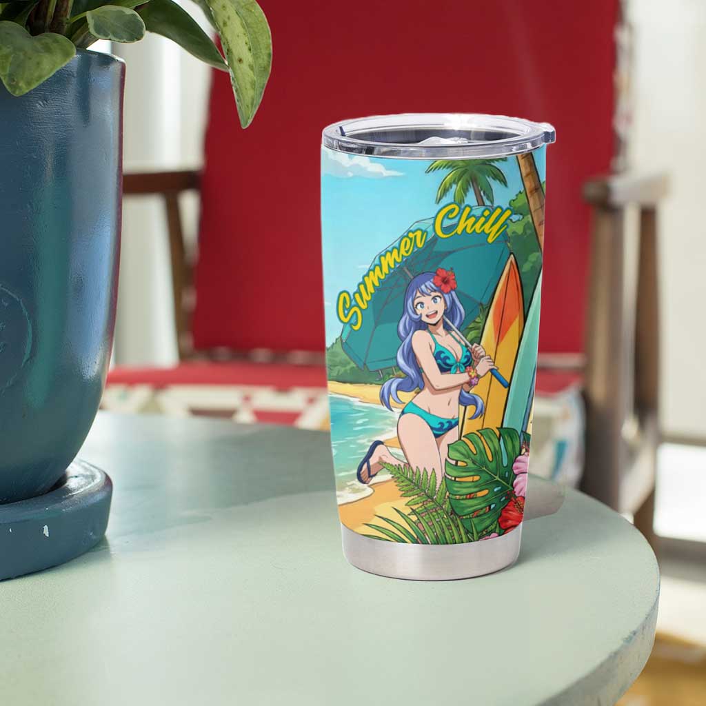 Nejire Hado Summer Chill Tumbler Cup Tropical Anime Surfside Art