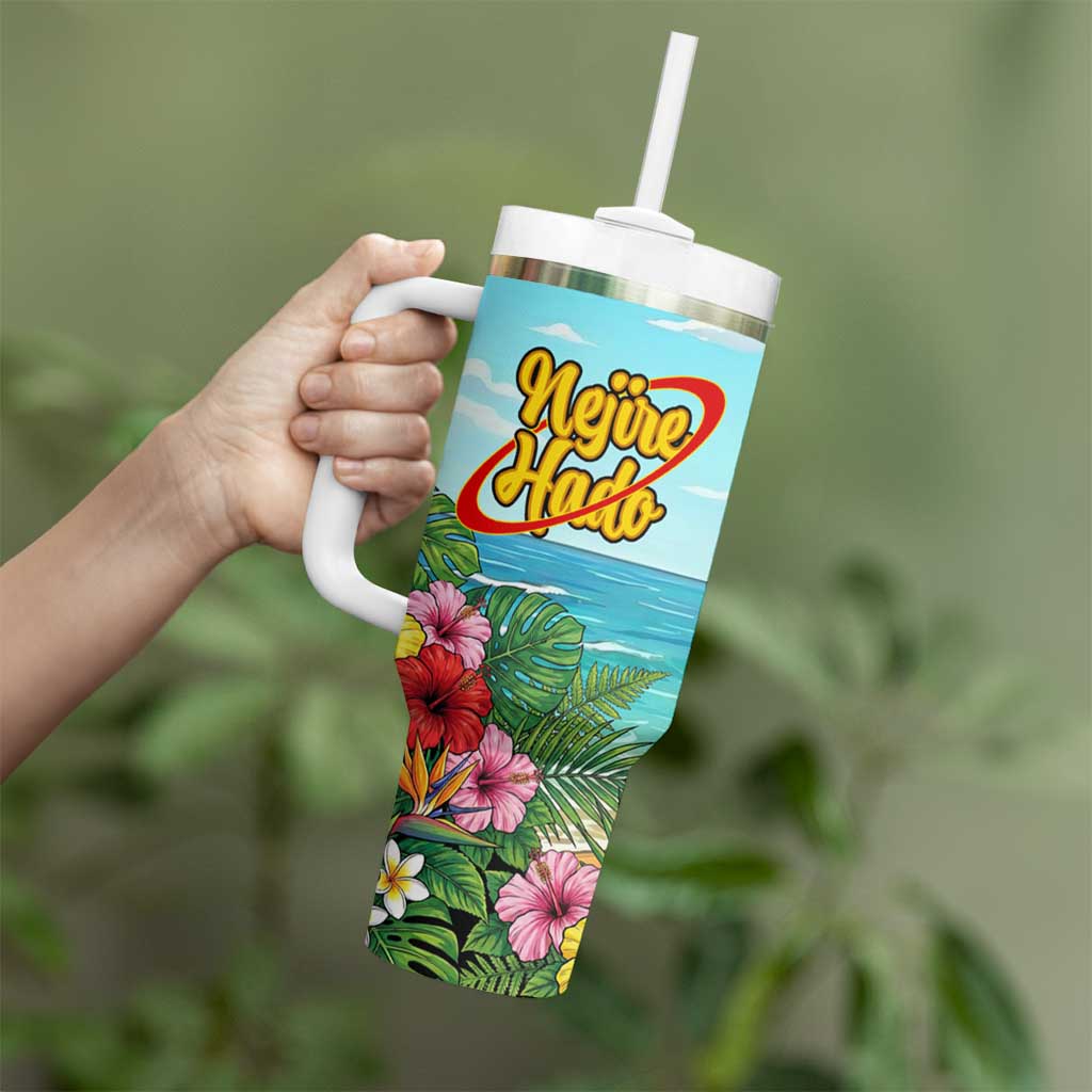 Nejire Hado Summer Chill Tumbler With Handle Tropical Anime Surfside Art